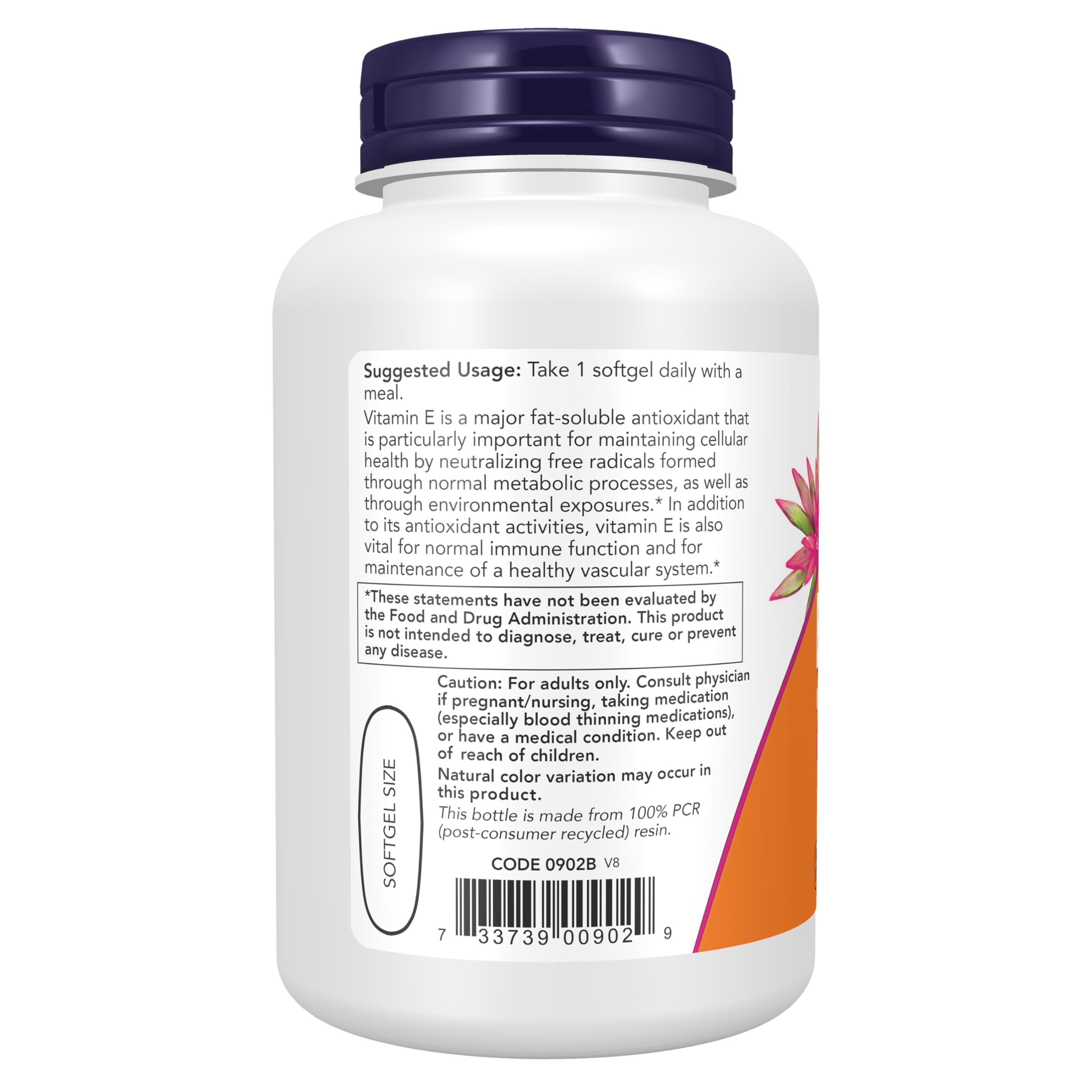 NOW Foods Vitamin E Softgels 670mg softgel capsule close-up