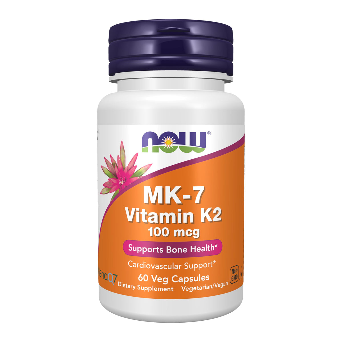 NOW Foods Vitamin K-2 MK7 Veg Capsules 100 mcg front view