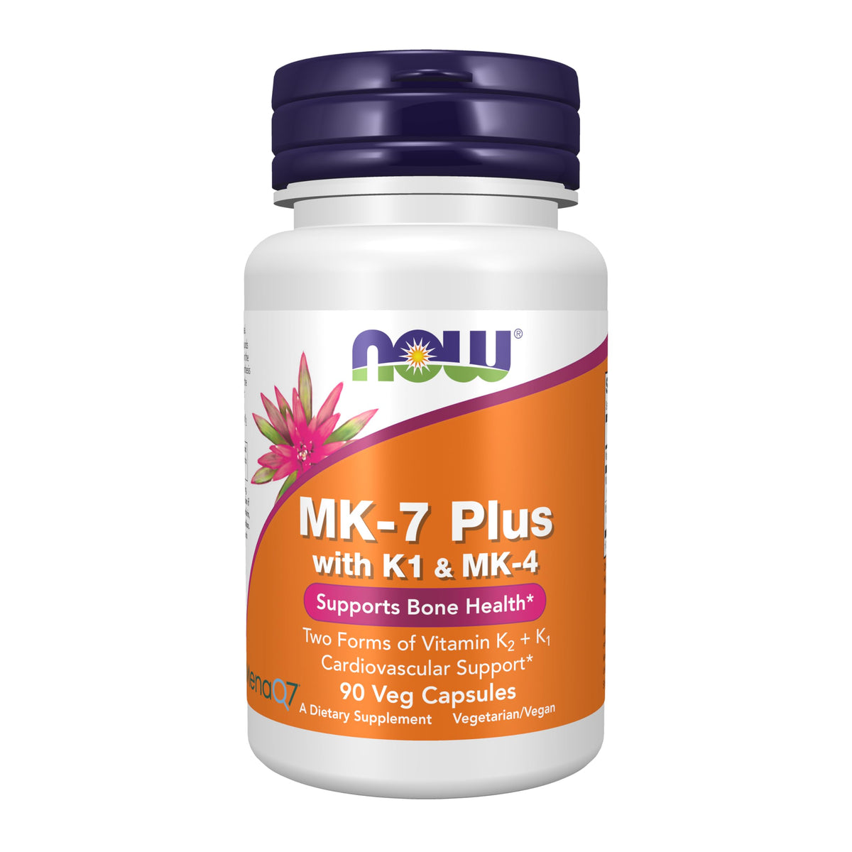 NOW Foods Vitamin K2 + K1 90 Veg Capsules front view