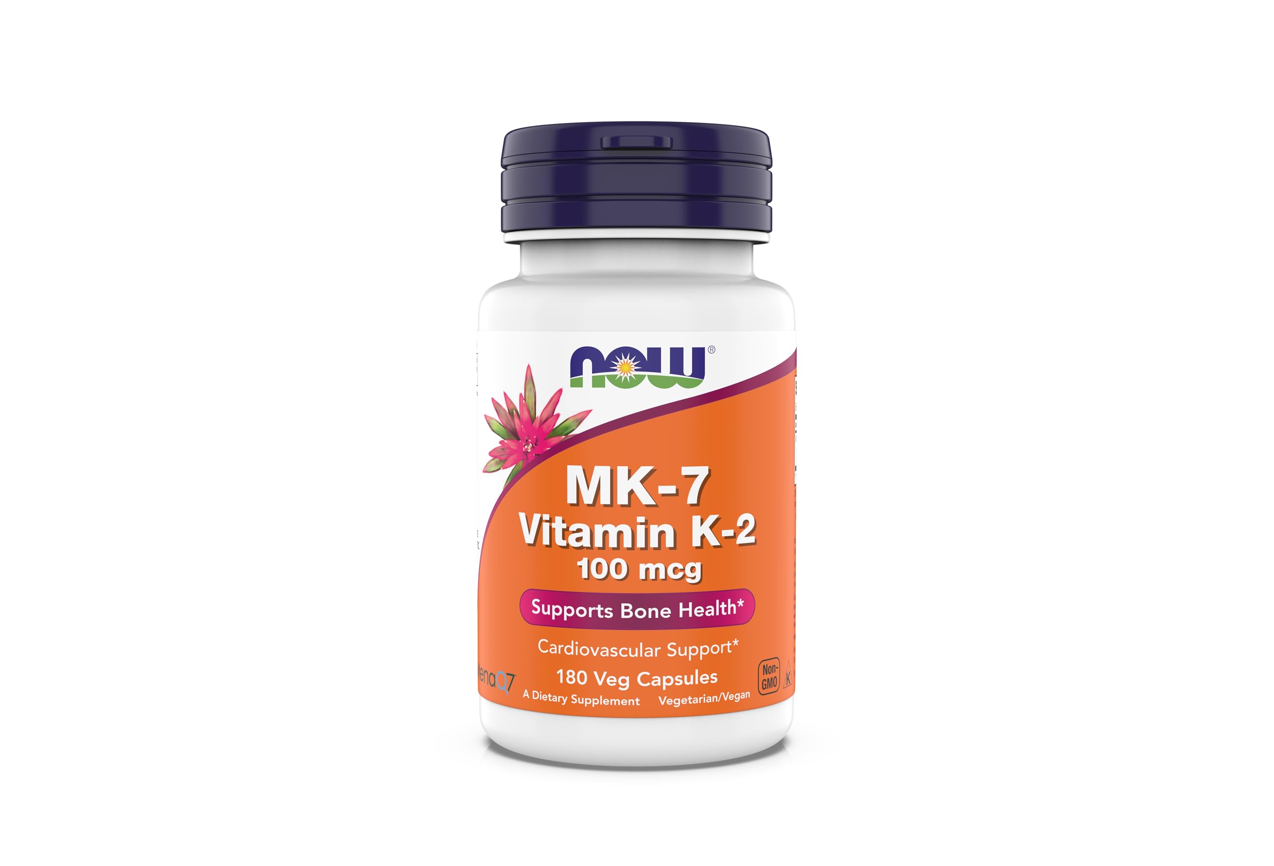 NOW Foods Vitamin K2 MenaQ7 MK-7 Vegan Capsules front view