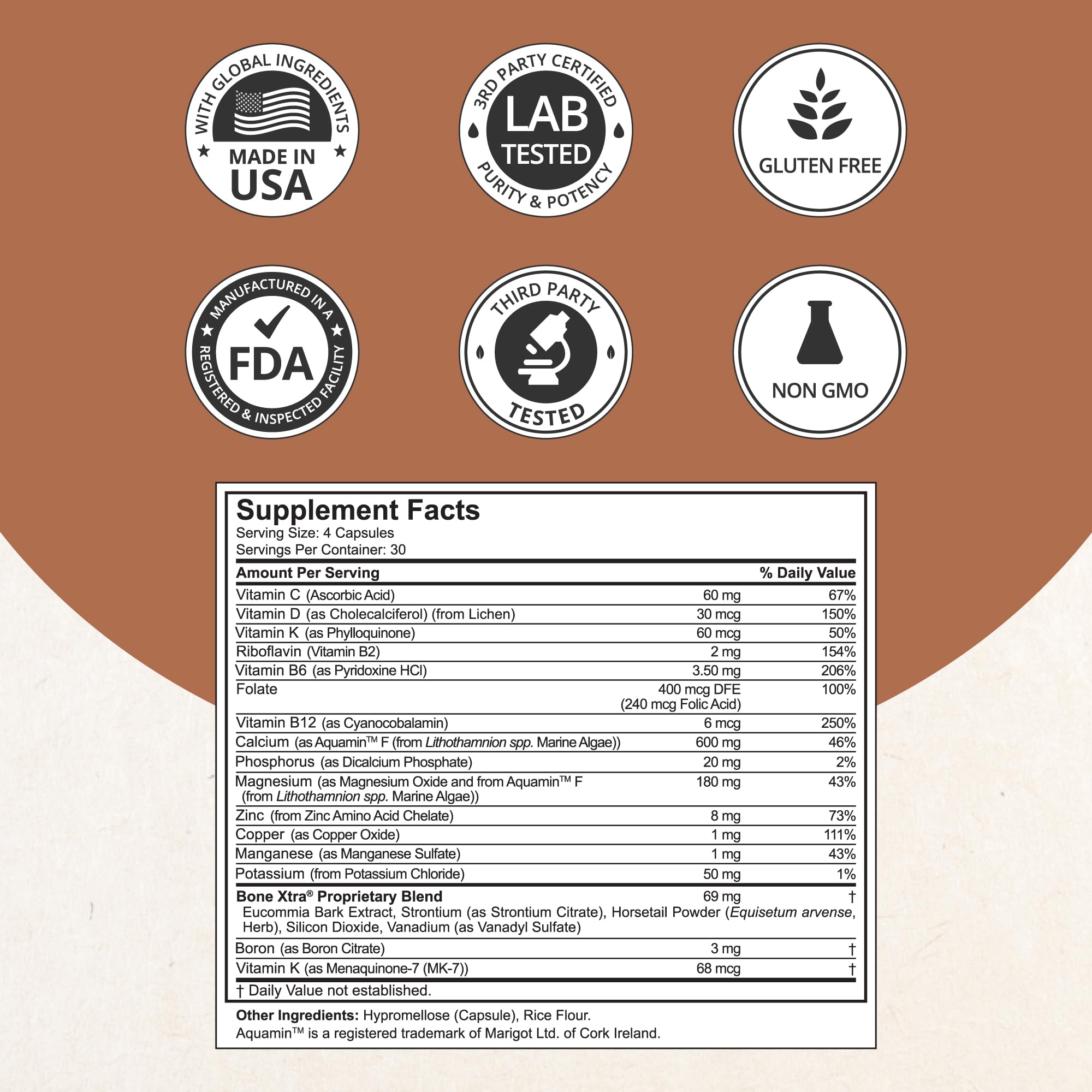 NuBest Bone Xtra Calcium Supplement 119g ingredients list