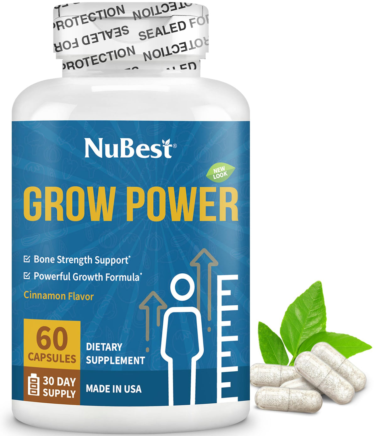 NuBest Grow Power Blended Vitamin & Mineral Supplement front view