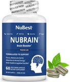 NuBest NuBrain Brain support Supplement 60 vegan capsules front view