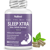 NuBest Sleep Xtra bottle with a peaceful night scene