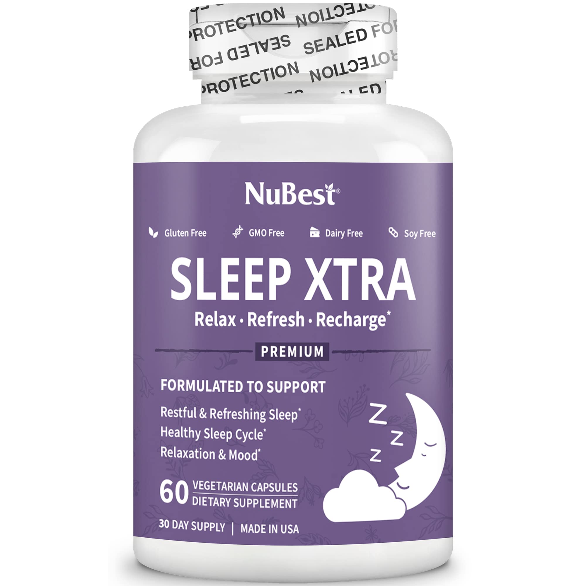 NuBest Sleep Xtra capsules with a glass of water