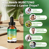 Nubetong L-Lysine Liquid Drops 1000mg with lemon flavour