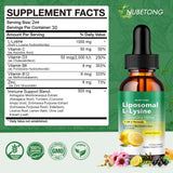 Nubetong L-Lysine Liquid Drops 1000mg with other supplements