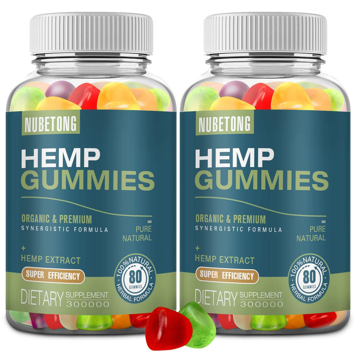 Nubetong Organic Hemp Gummies front view with packaging