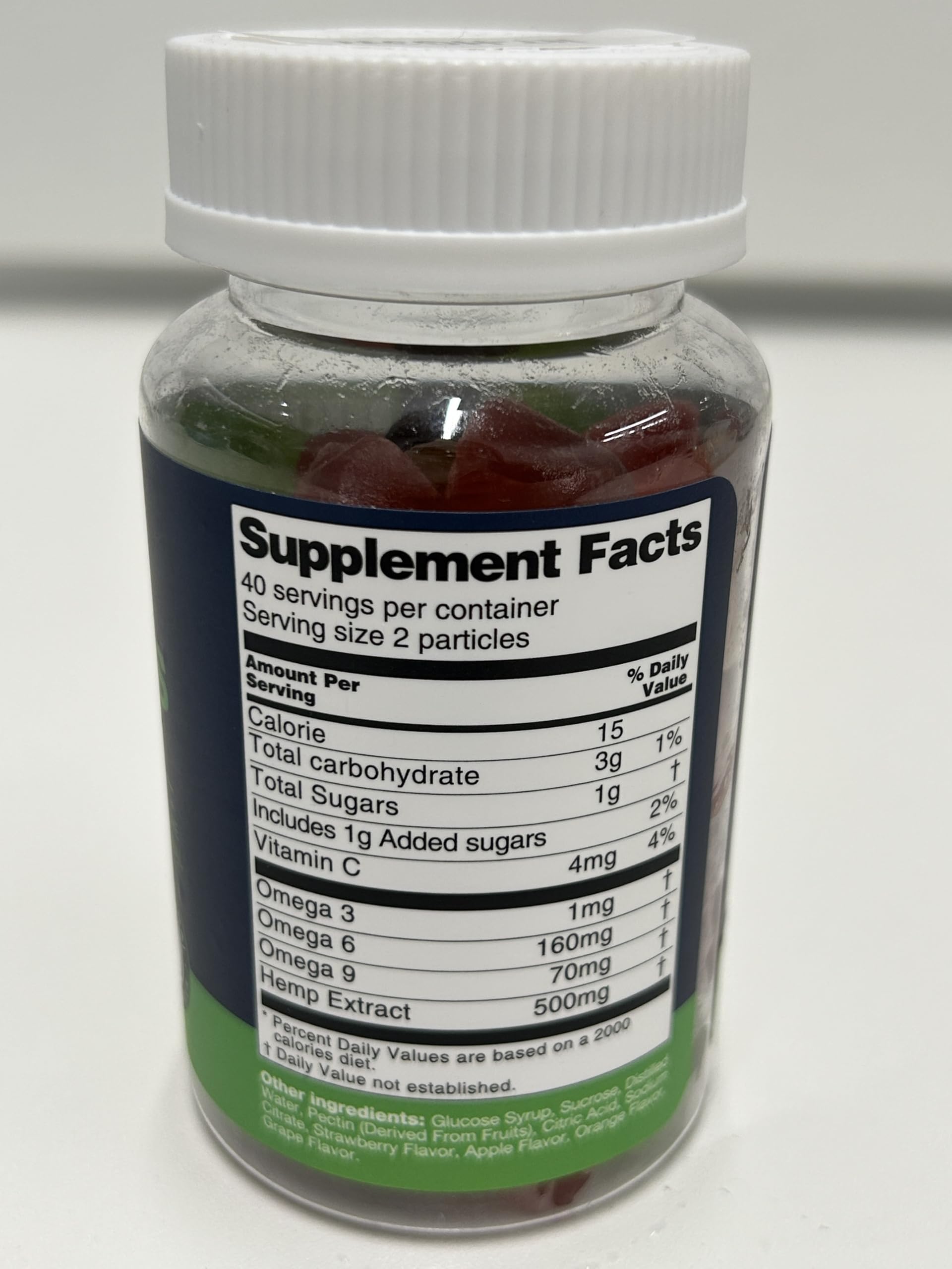 Nubetong Organic Hemp Gummies with a glass of water