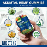 Nubetong Organic Hemp Gummies with tropical fruit background