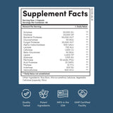 Nucific Multi-Enzymes Capsules side view showing dosage information