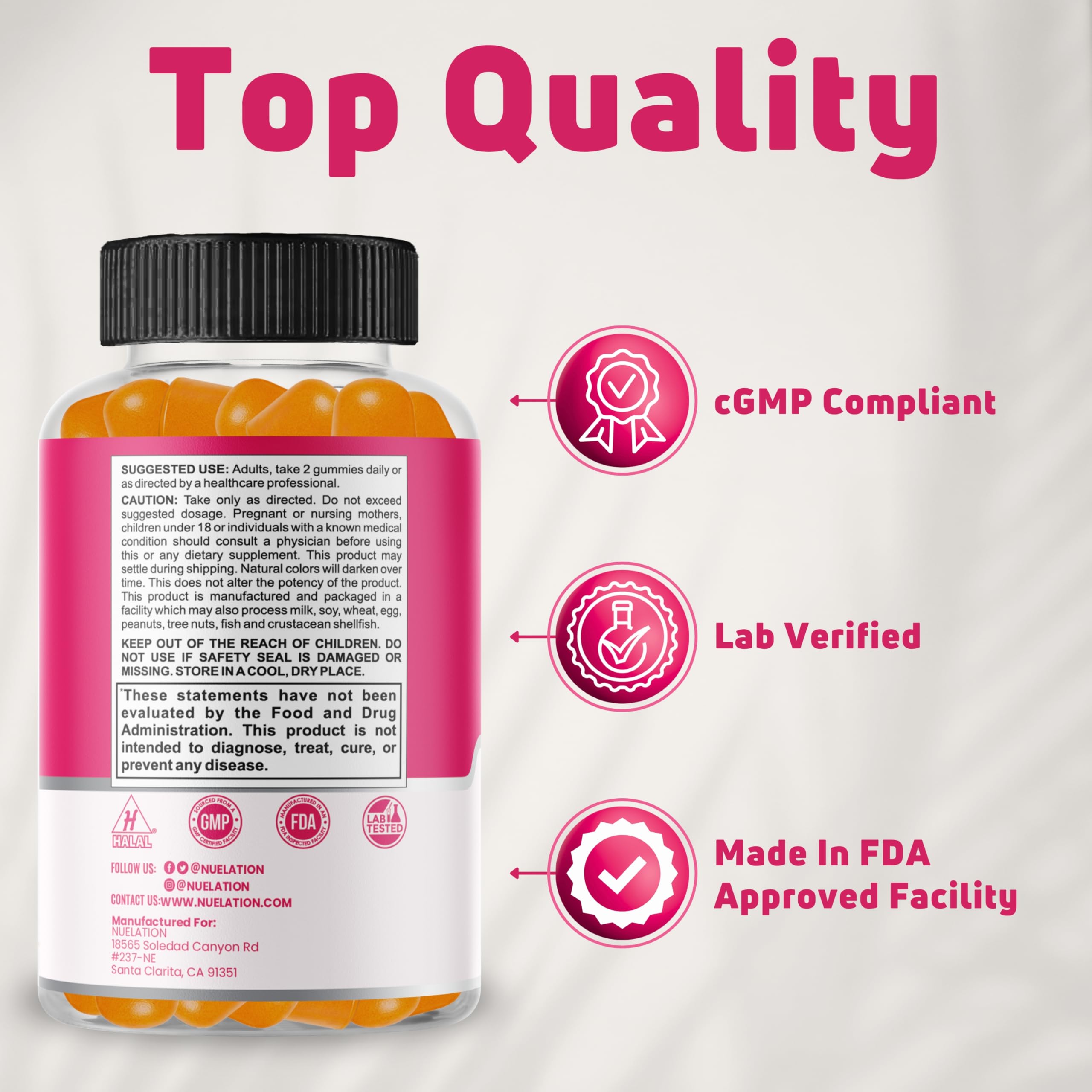 NUELATION Collagen Gummies packaging side view