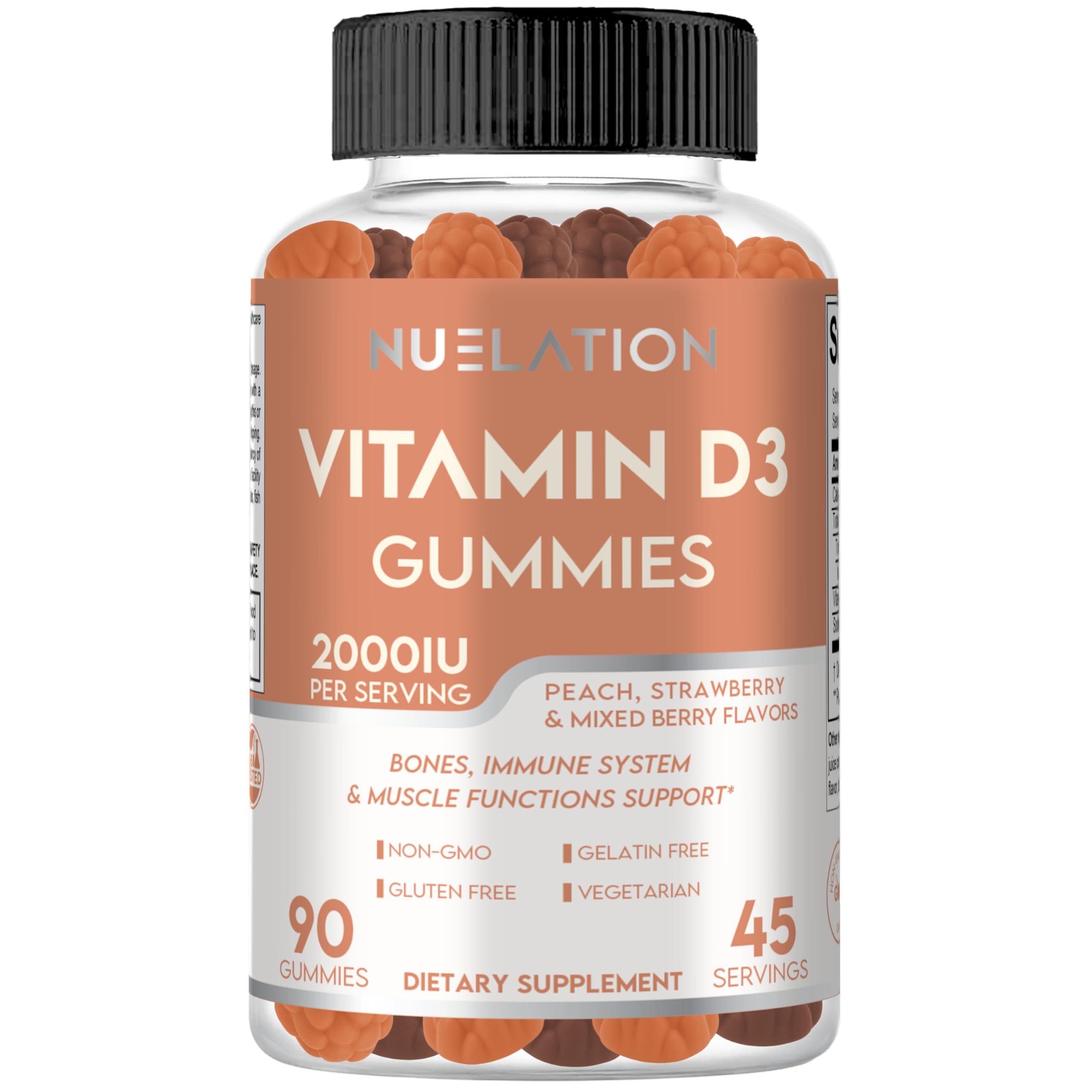 NUELATION Vitamin D3 Gummies 2000IU front view