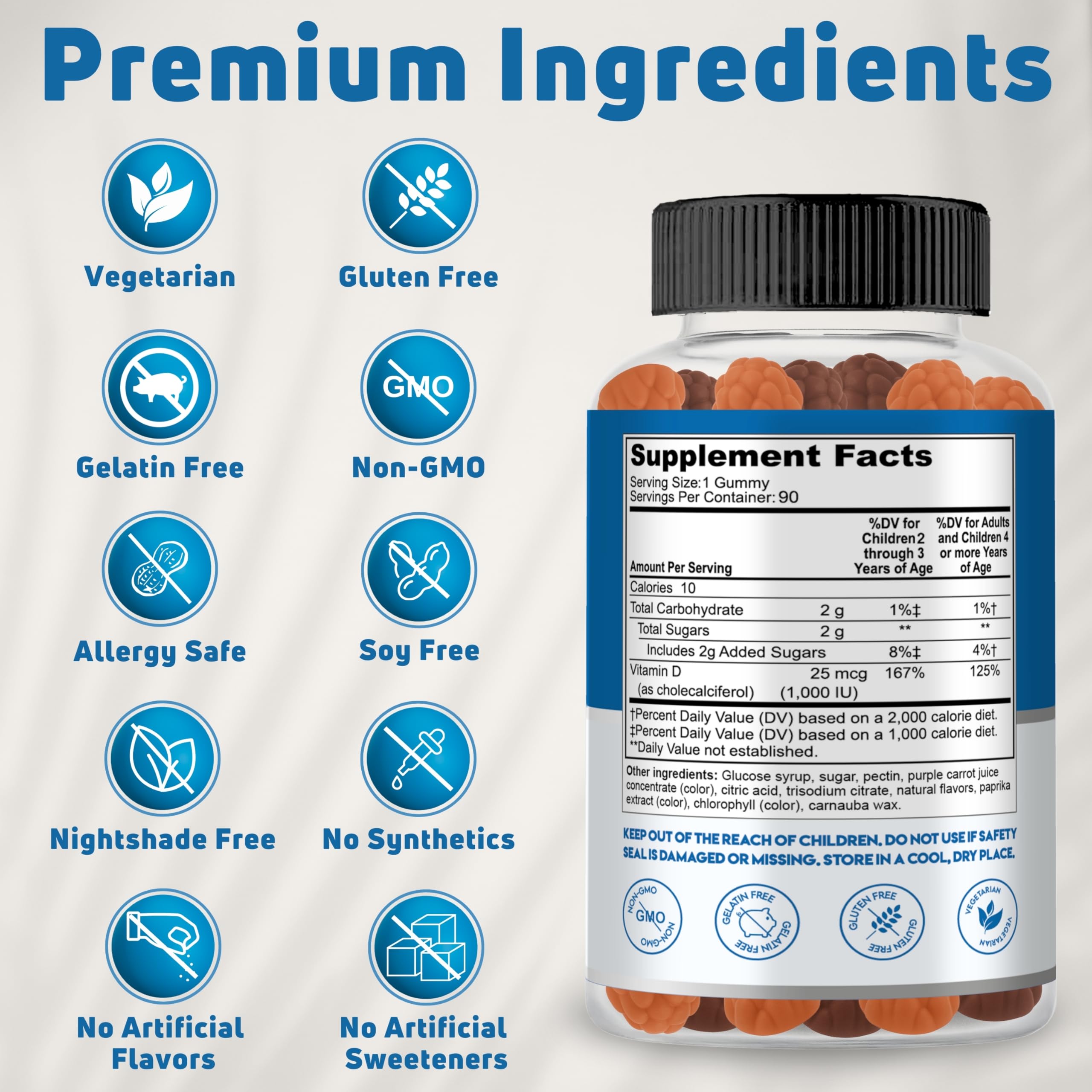 NUELATION Vitamin D3 Gummies for Kids easy-to-chew texture
