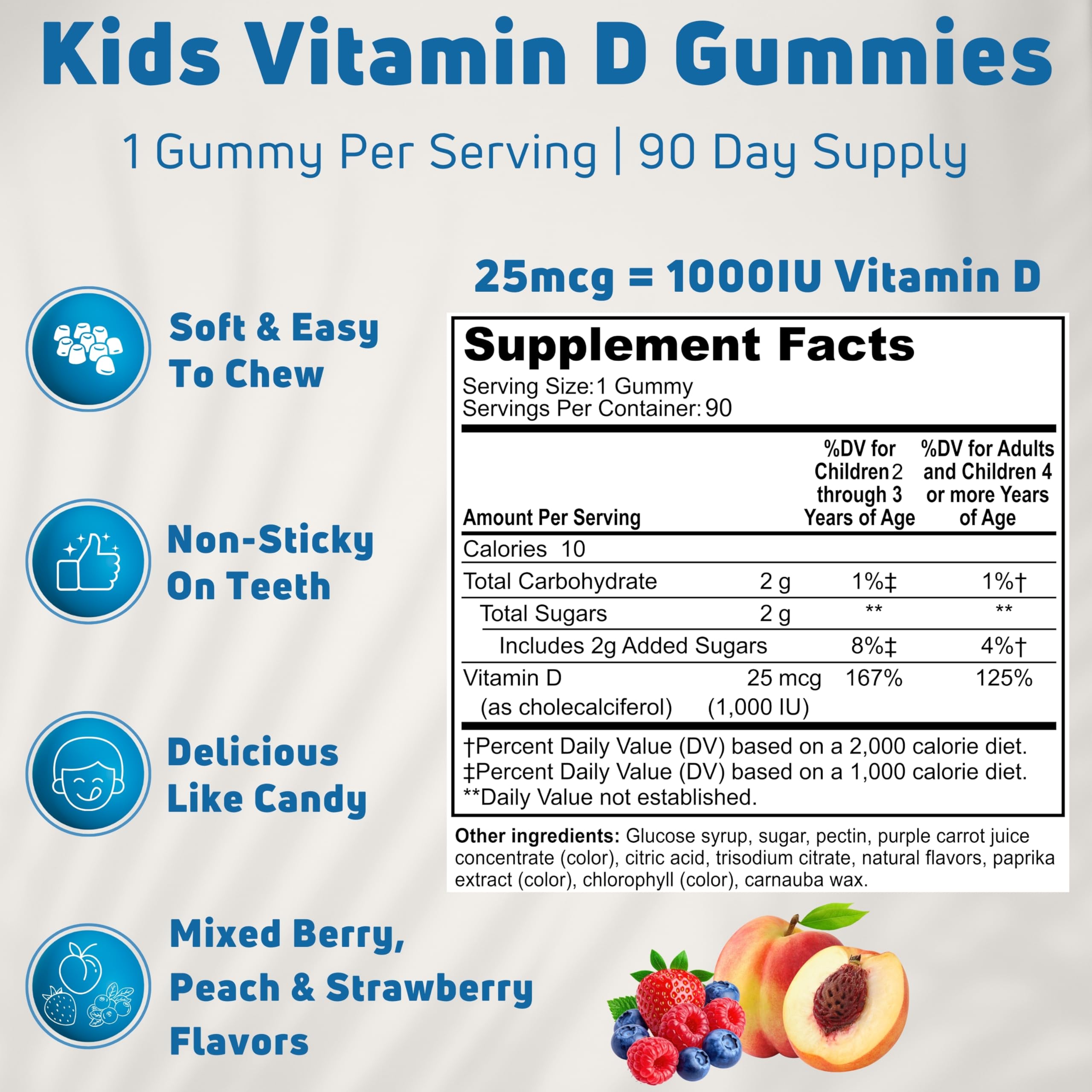 NUELATION Vitamin D3 Gummies mixed berry flavour close-up