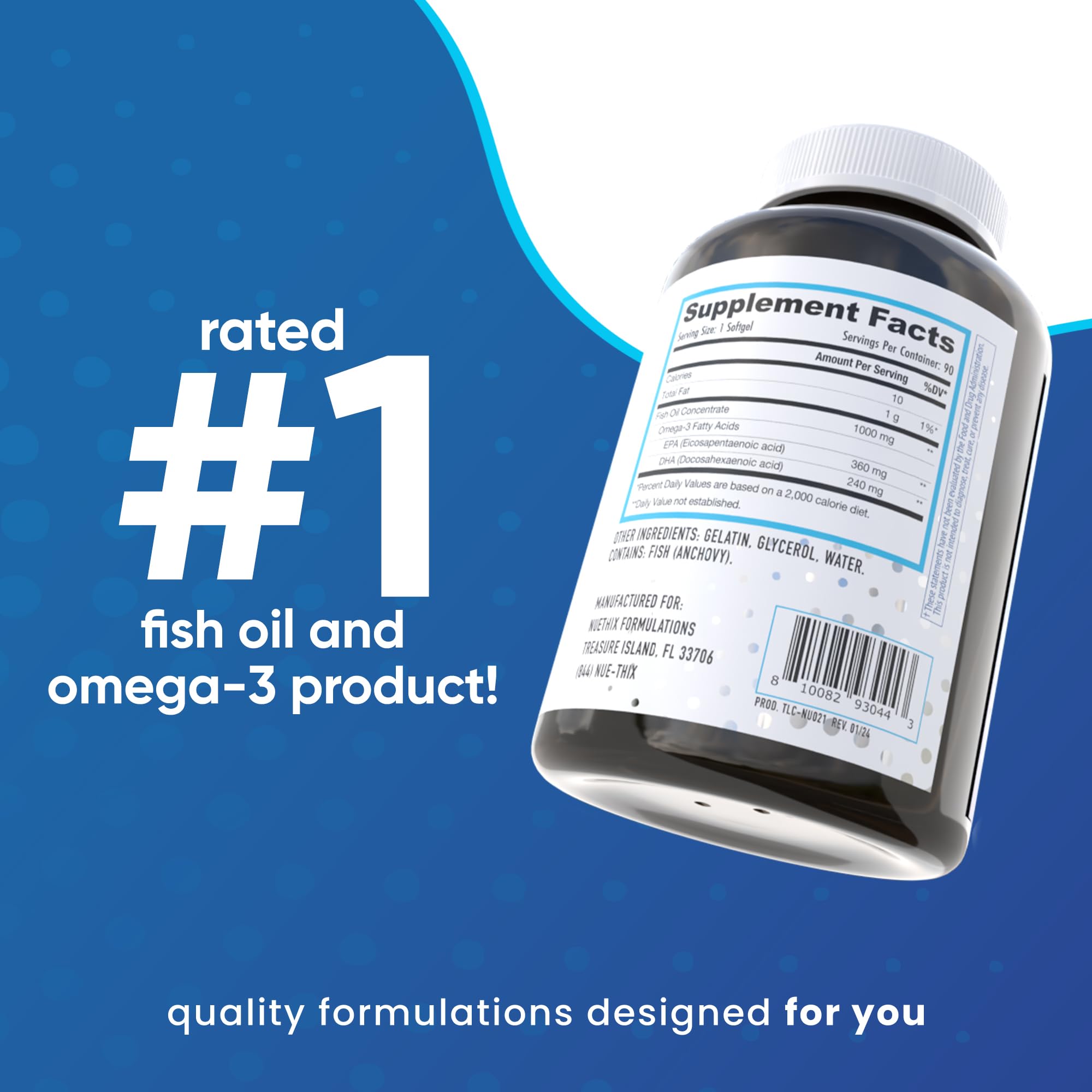 NuEthix Formulations Fish Oil Omega-3 Supplement serving size