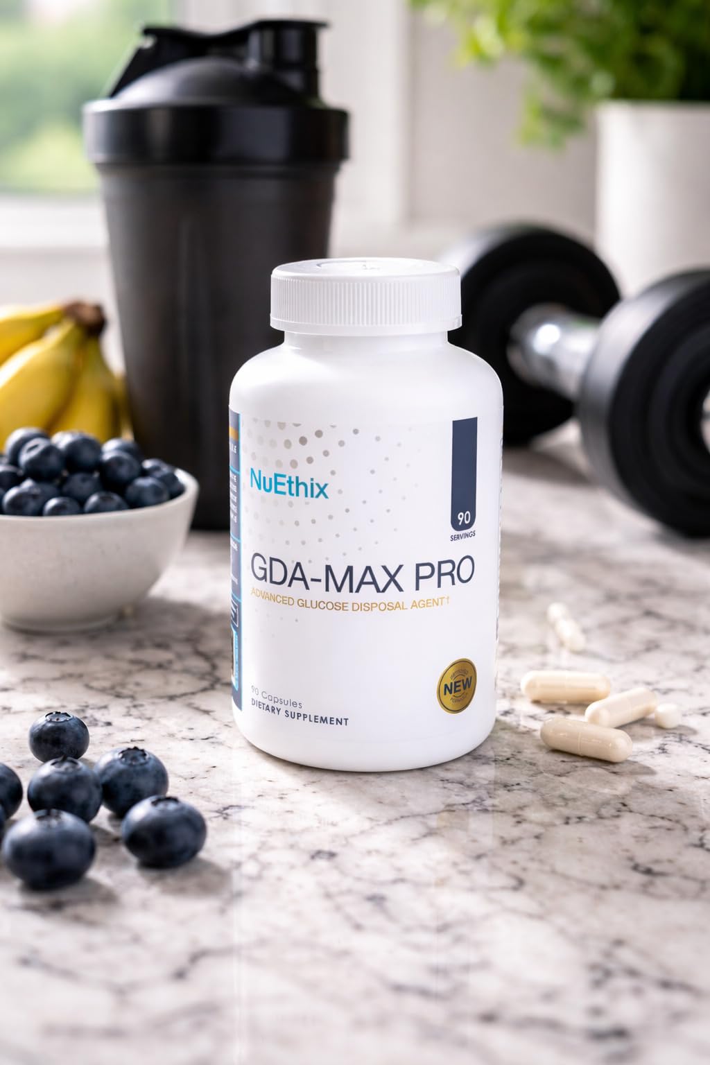 NuEthix GDA-MAX PRO capsules in a hand