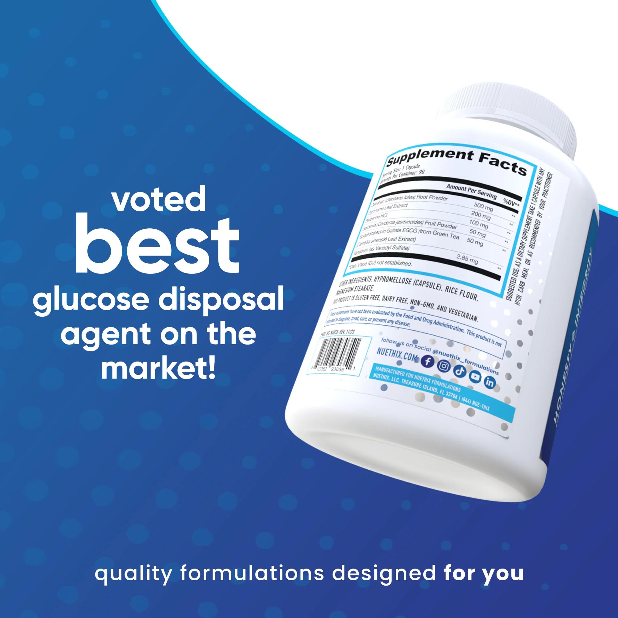 NuEthix GDA-MAX PRO capsules with a measuring spoon