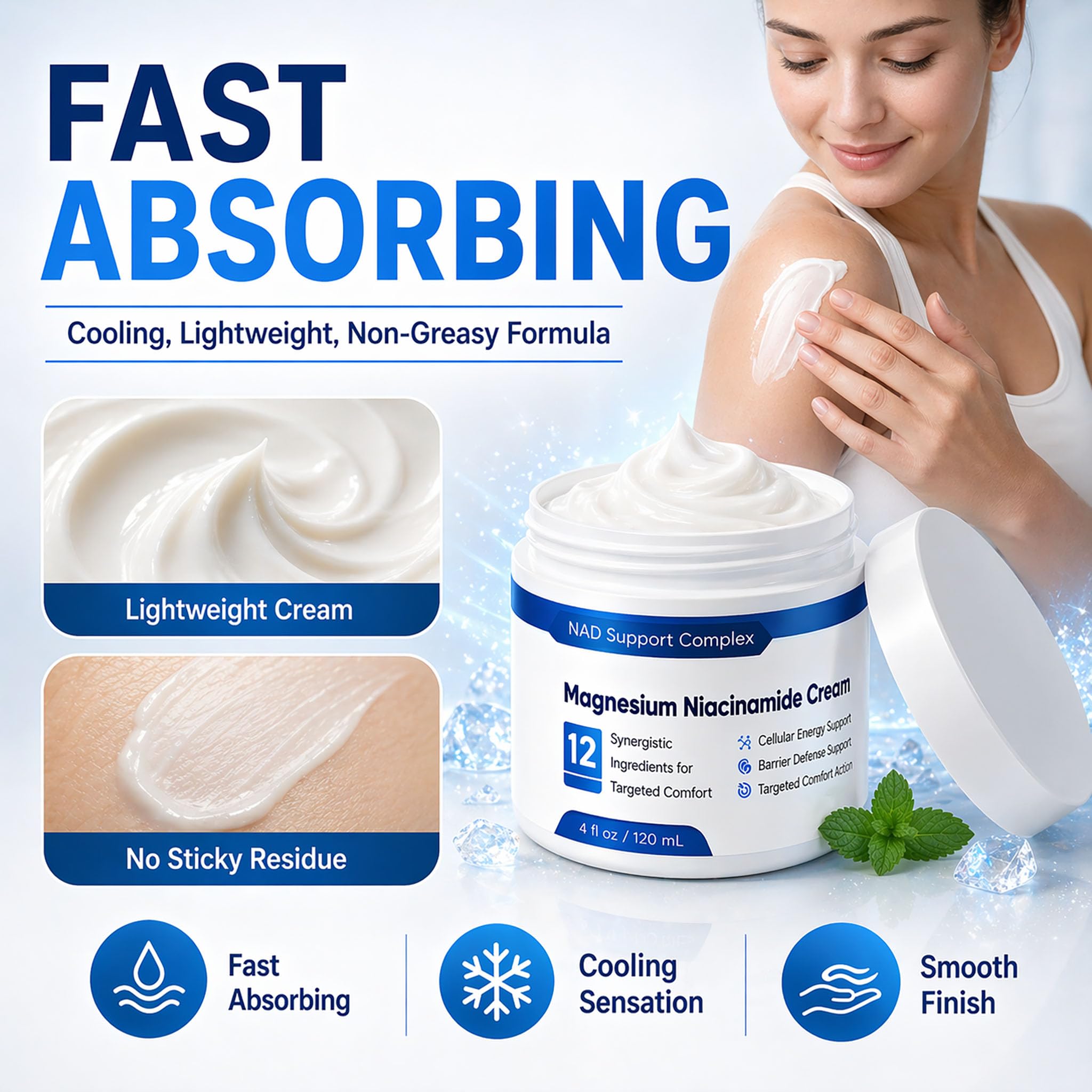 NUEVIDA Magnesium Cream 340g close-up of cream texture