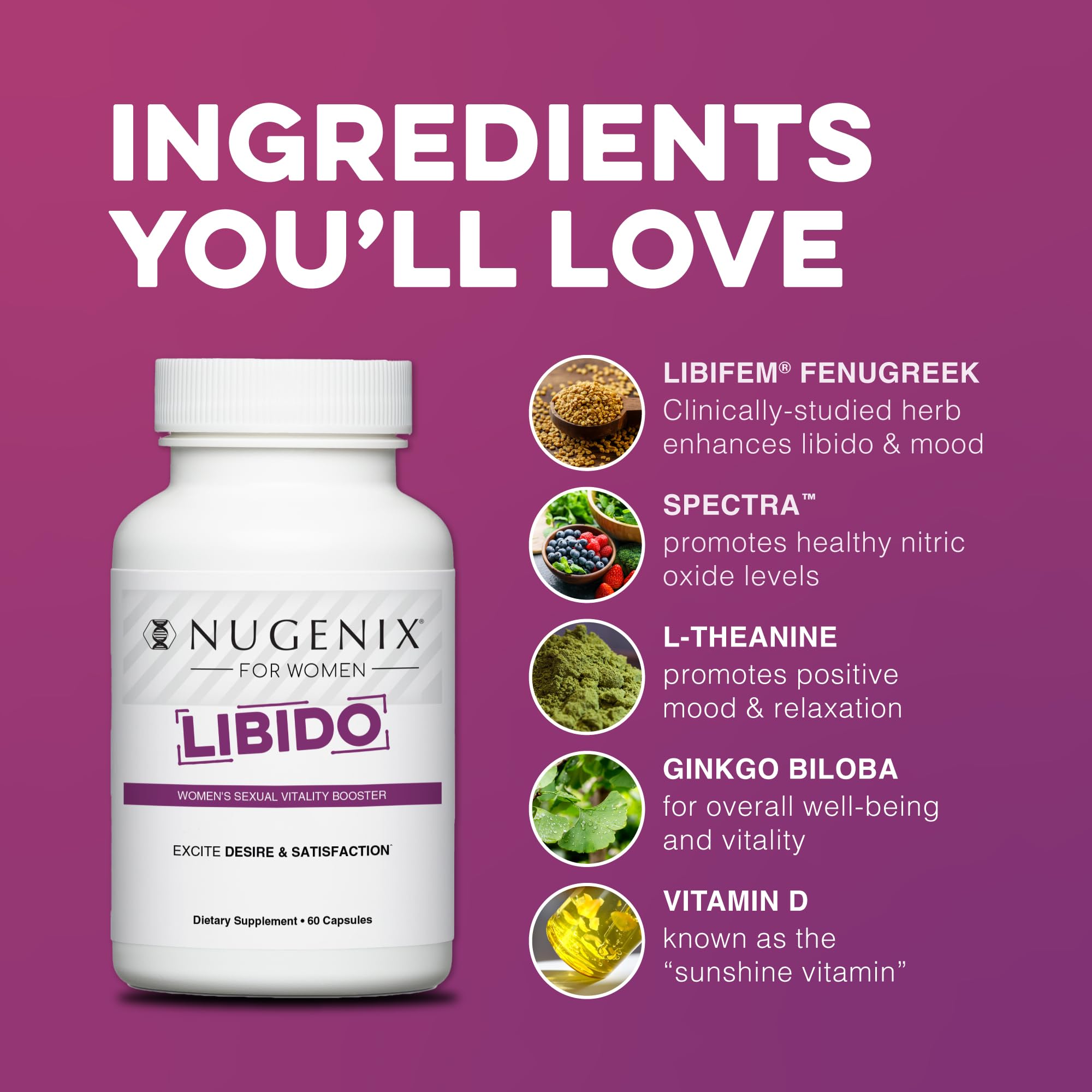 Nugenix For Women Libido 59g capsules packaging