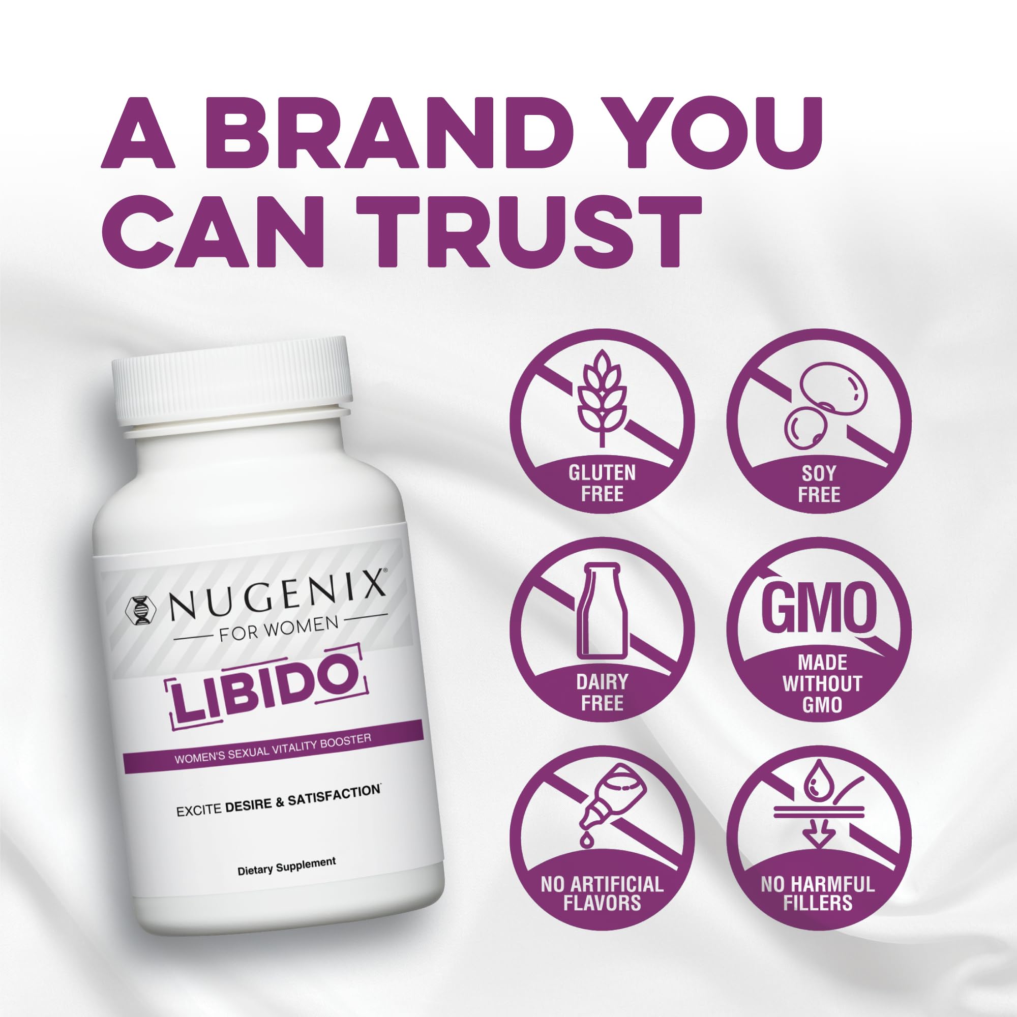 Nugenix For Women Libido 59g capsules with dosage information