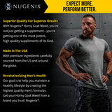 Nugenix Horny Goat Weed capsules on a wooden table
