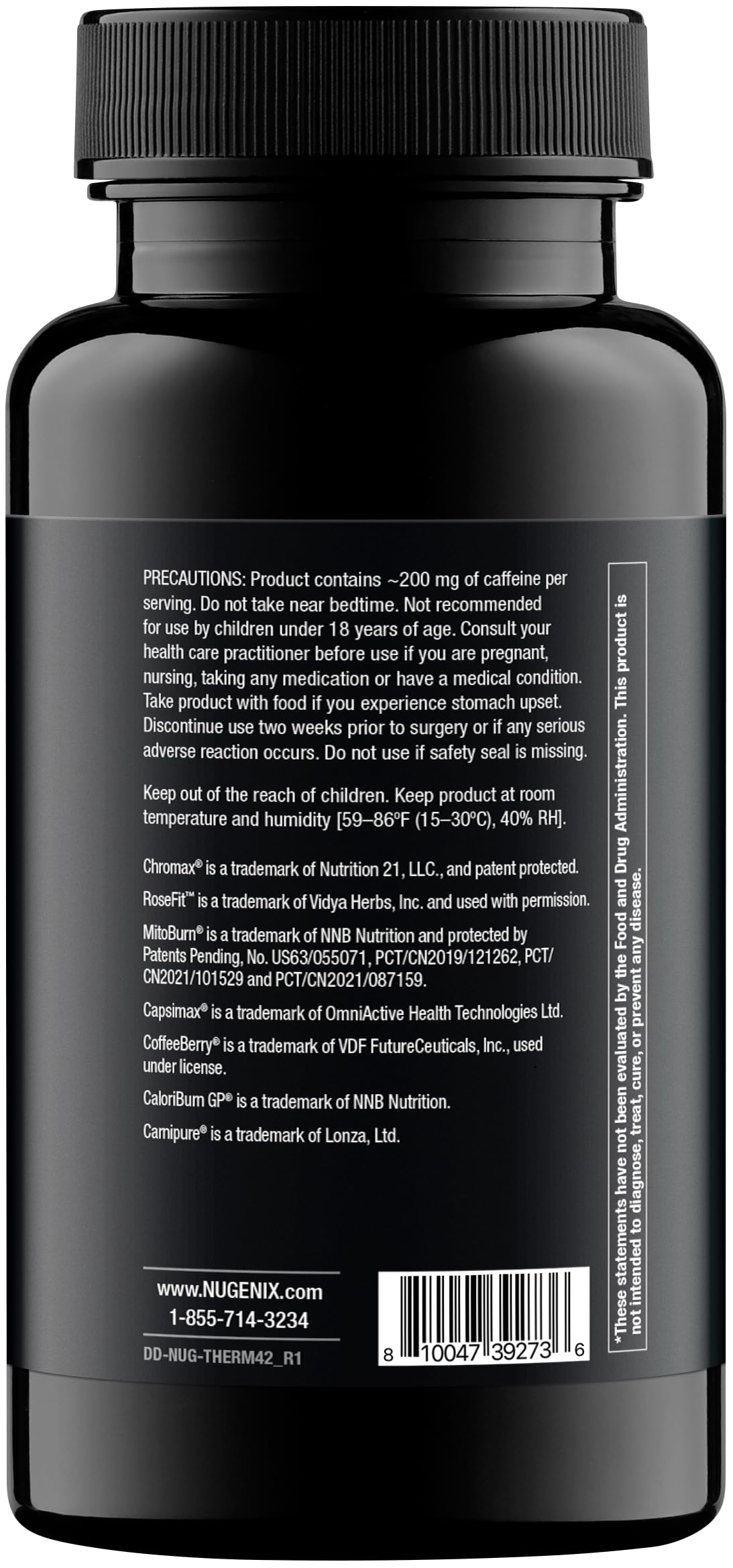 Nugenix Thermo-X Fat Burner 59g packaging on a kitchen counter