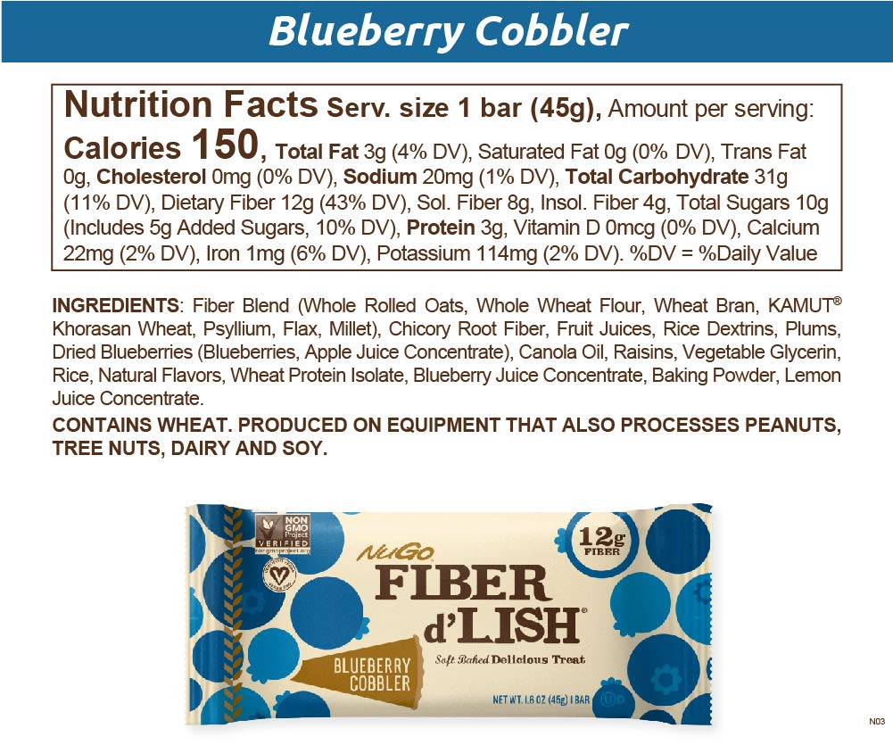 NuGo Fiber d’Lish assorted flavours display