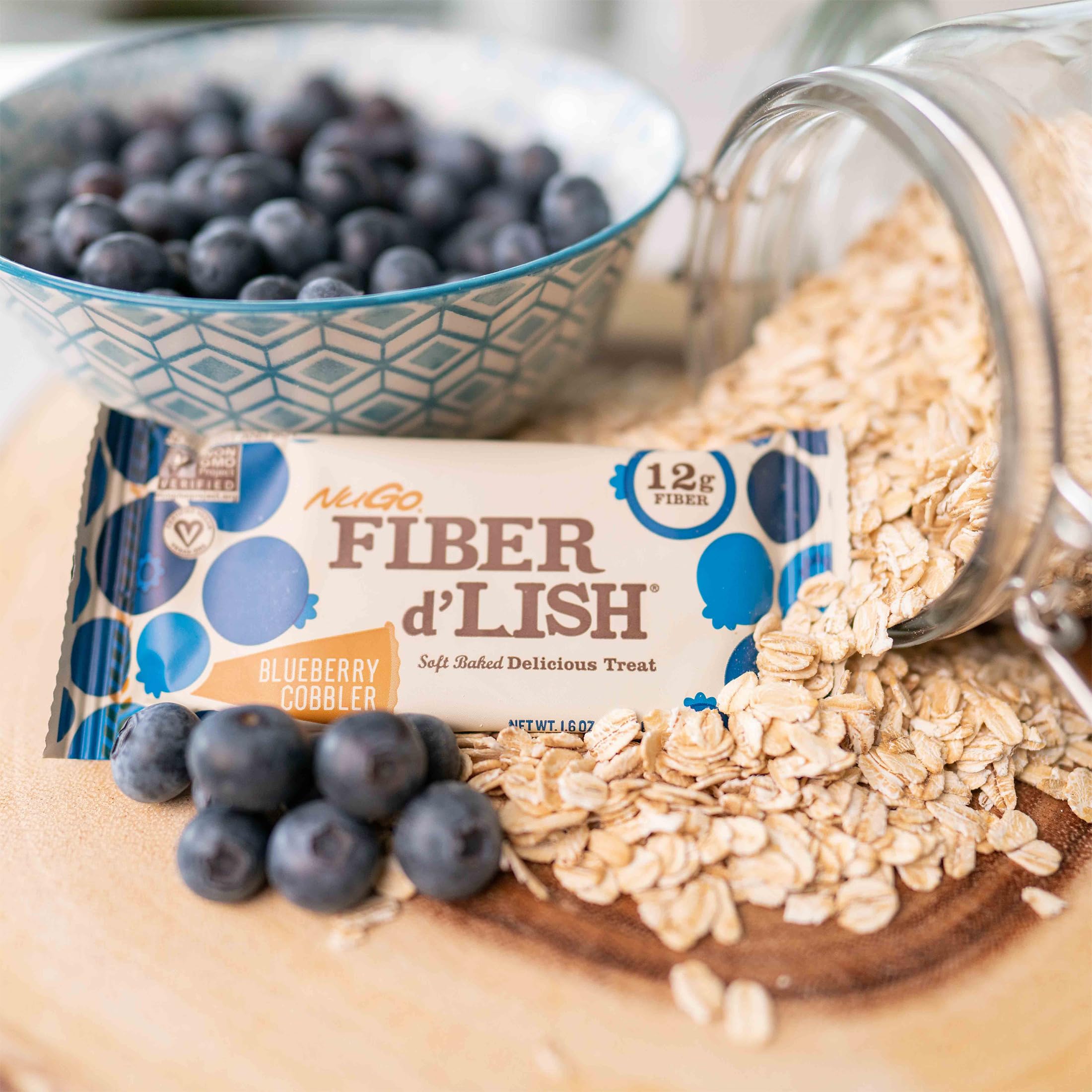 NuGo Fiber d’Lish bar in a lifestyle setting