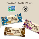 NuGo Fiber d'Lish Soft-Baked Fiber Bar cut in half