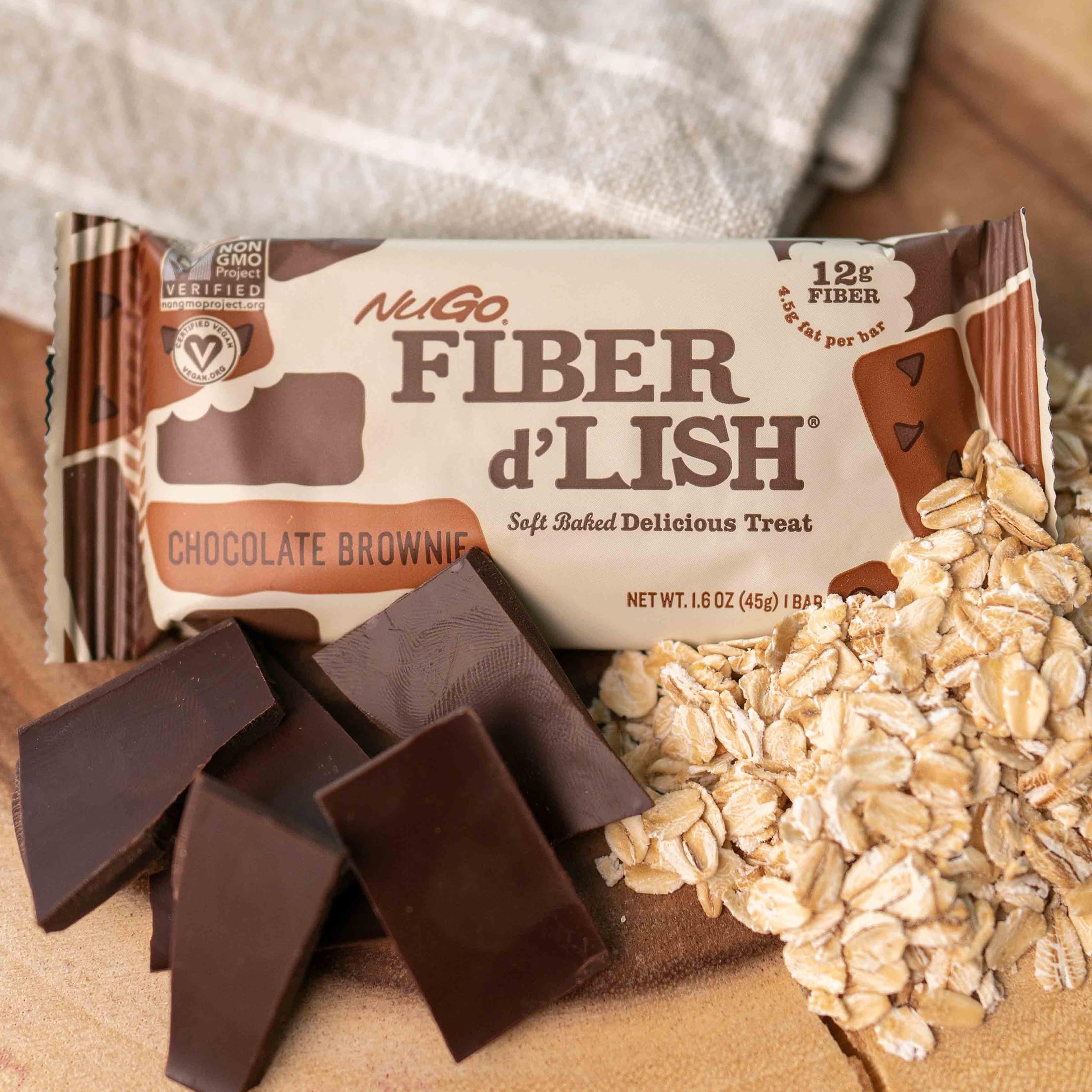 NuGo Fiber d'Lish Soft-Baked Fiber Bar packaging