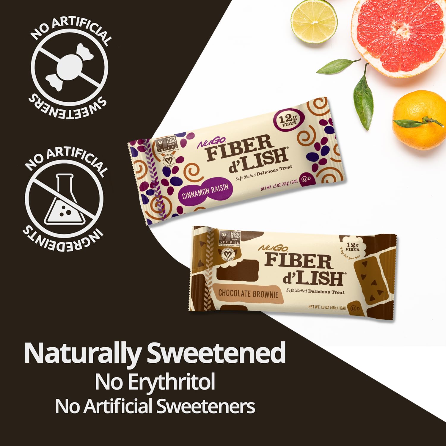 NuGo Fiber d'Lish Soft-Baked Fiber Bar packaging