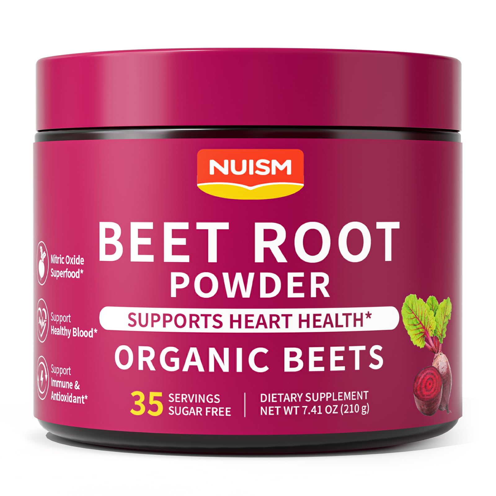 NUISM Grape Seed Extract Beetroot Powder 210g front view