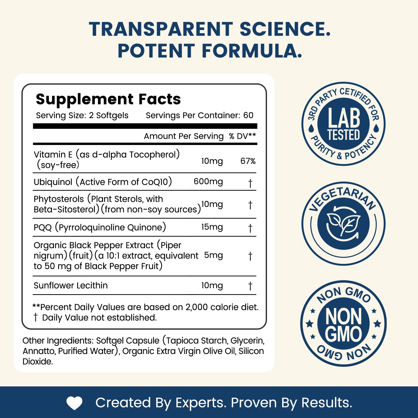 NUISM Ubiquinol CoQ10 supplement side view showing capsule