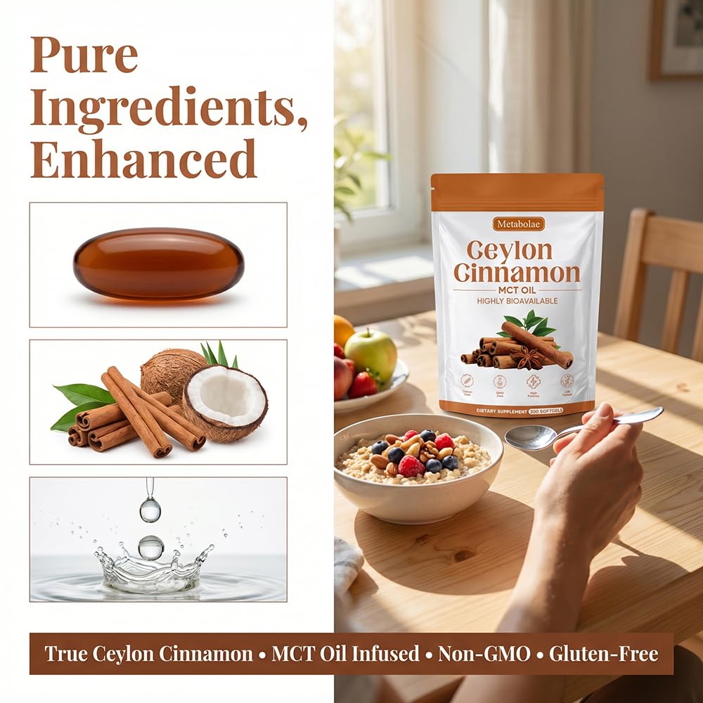 Nukupuns Ceylon Cinnamon SoftGels with MCT oil label