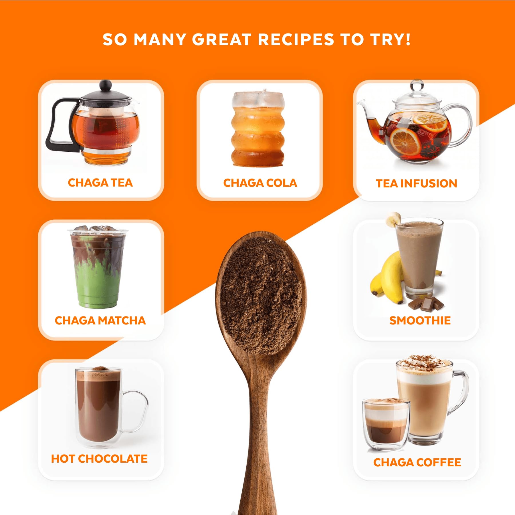 Numami Chaga Mushroom Powder 91g prepared as tea in a cup