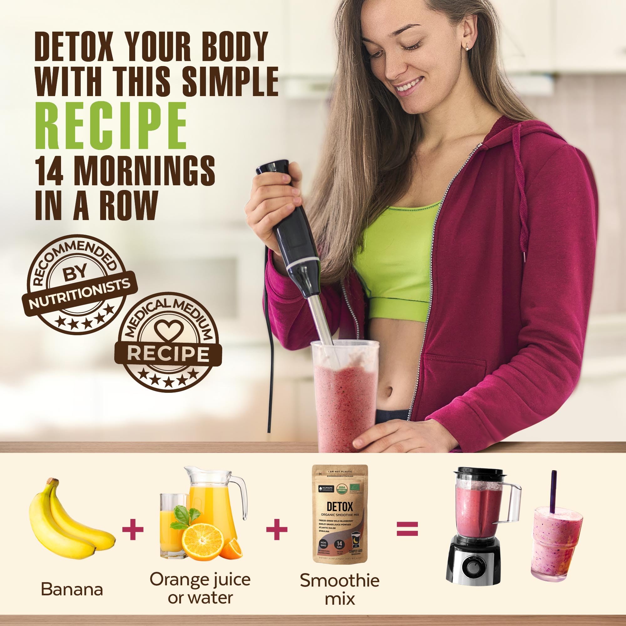 Numami Smoothie Mix 181g side view showing eco-friendly packaging