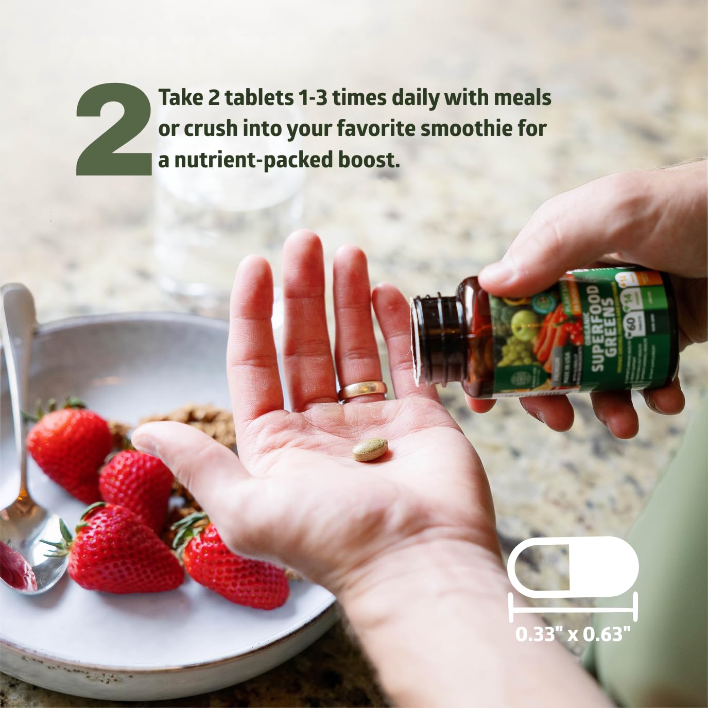 Number One Nutrition Alfalfa Greens Supplement in a lifestyle setting