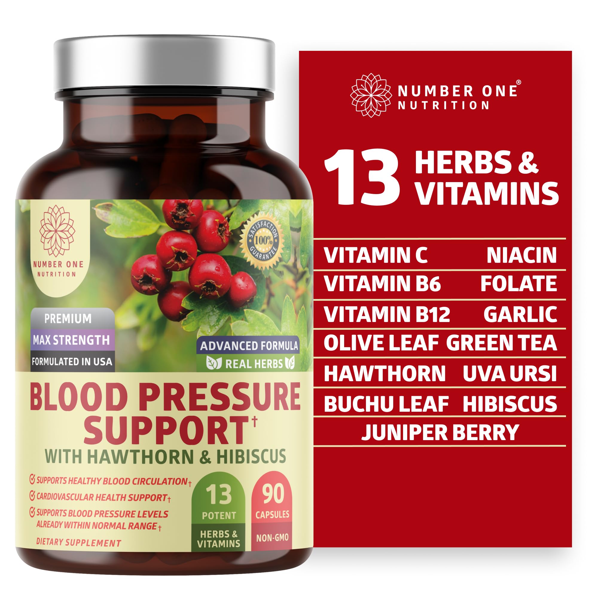 Number One Nutrition Blood Pressure Support Supplement front view