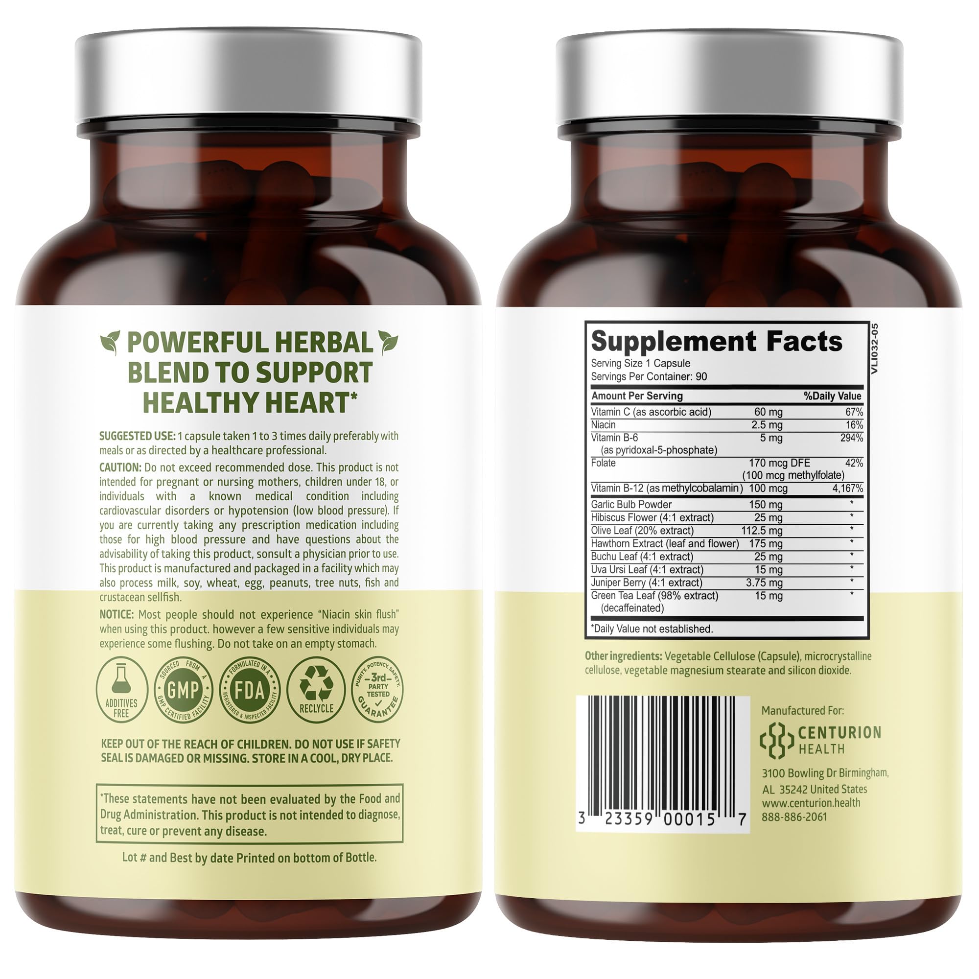 Number One Nutrition Blood Pressure Support Supplement side view