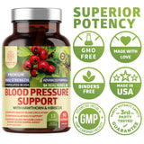 Number One Nutrition Blood Pressure Support Supplement with a glass of water