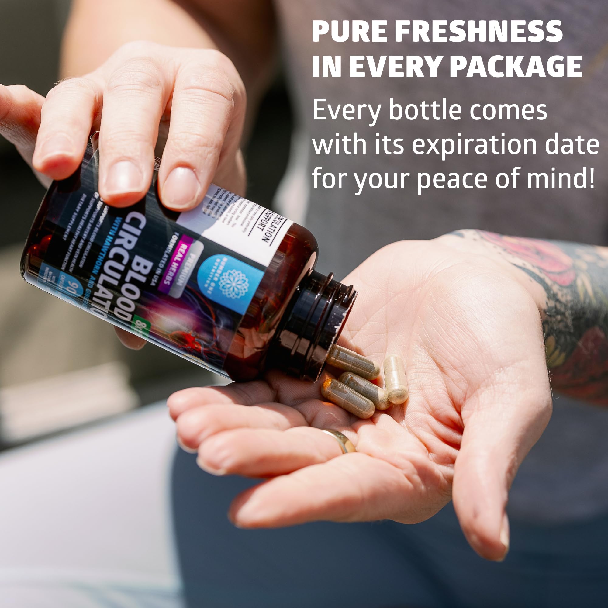 Number One Nutrition Blood Supplement capsules in hand