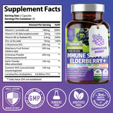 Number One Nutrition Elderberry daily wellness Support Supplement side view showing capsule count