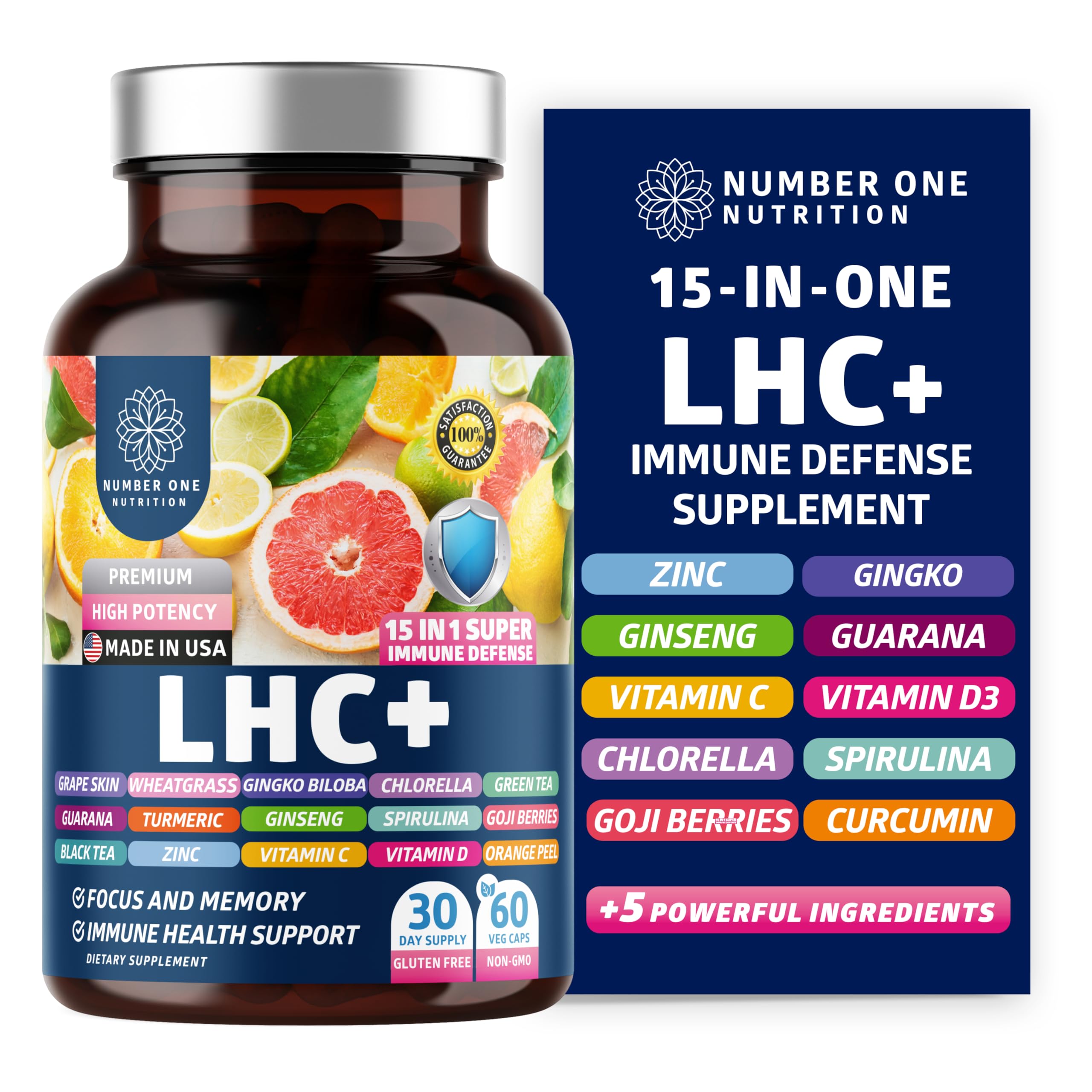 Number One Nutrition LHC+ daily wellness Support supplement front view