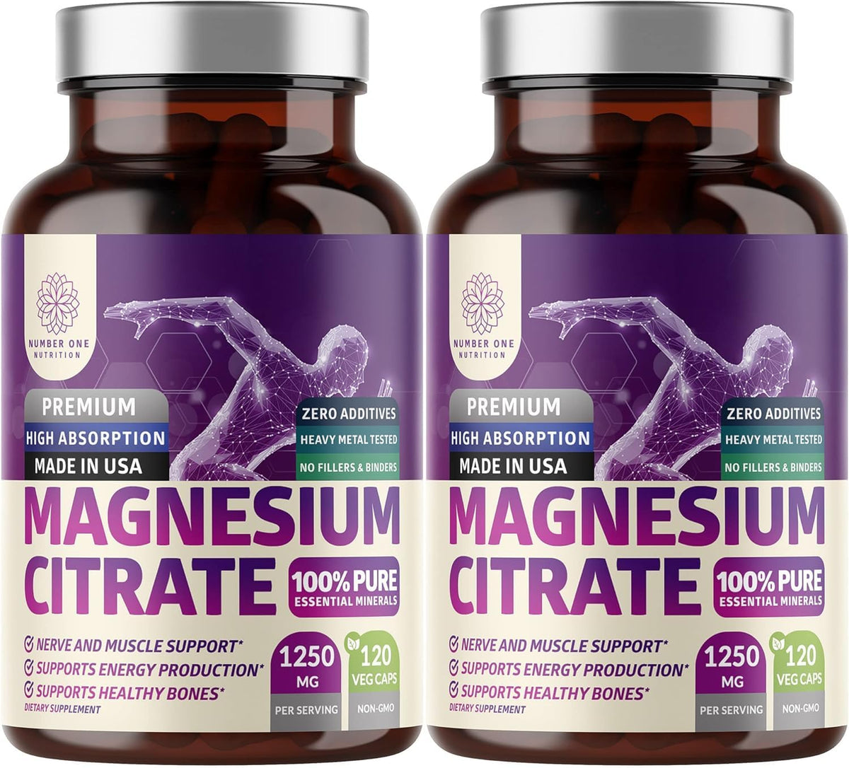 Number One Nutrition Magnesium Citrate 240 capsules front view