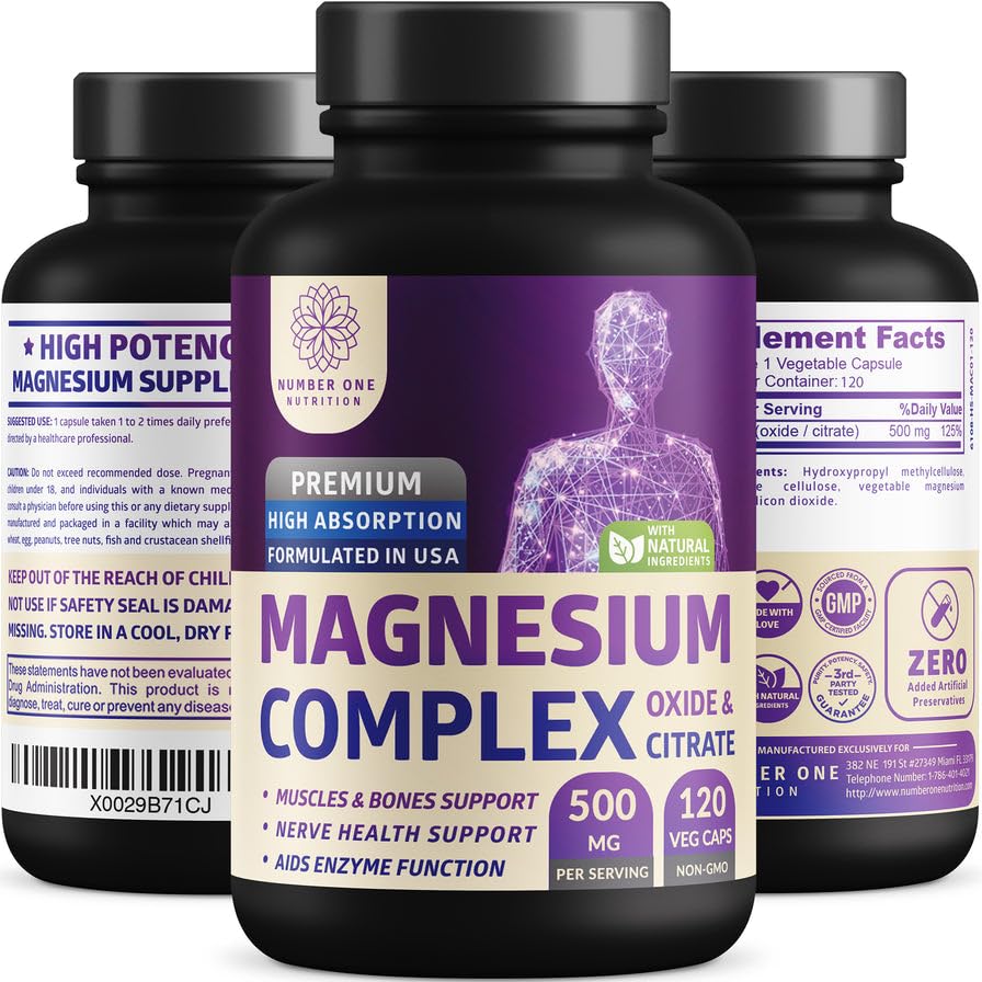 Number One Nutrition Magnesium Complex 500mg bottle front view