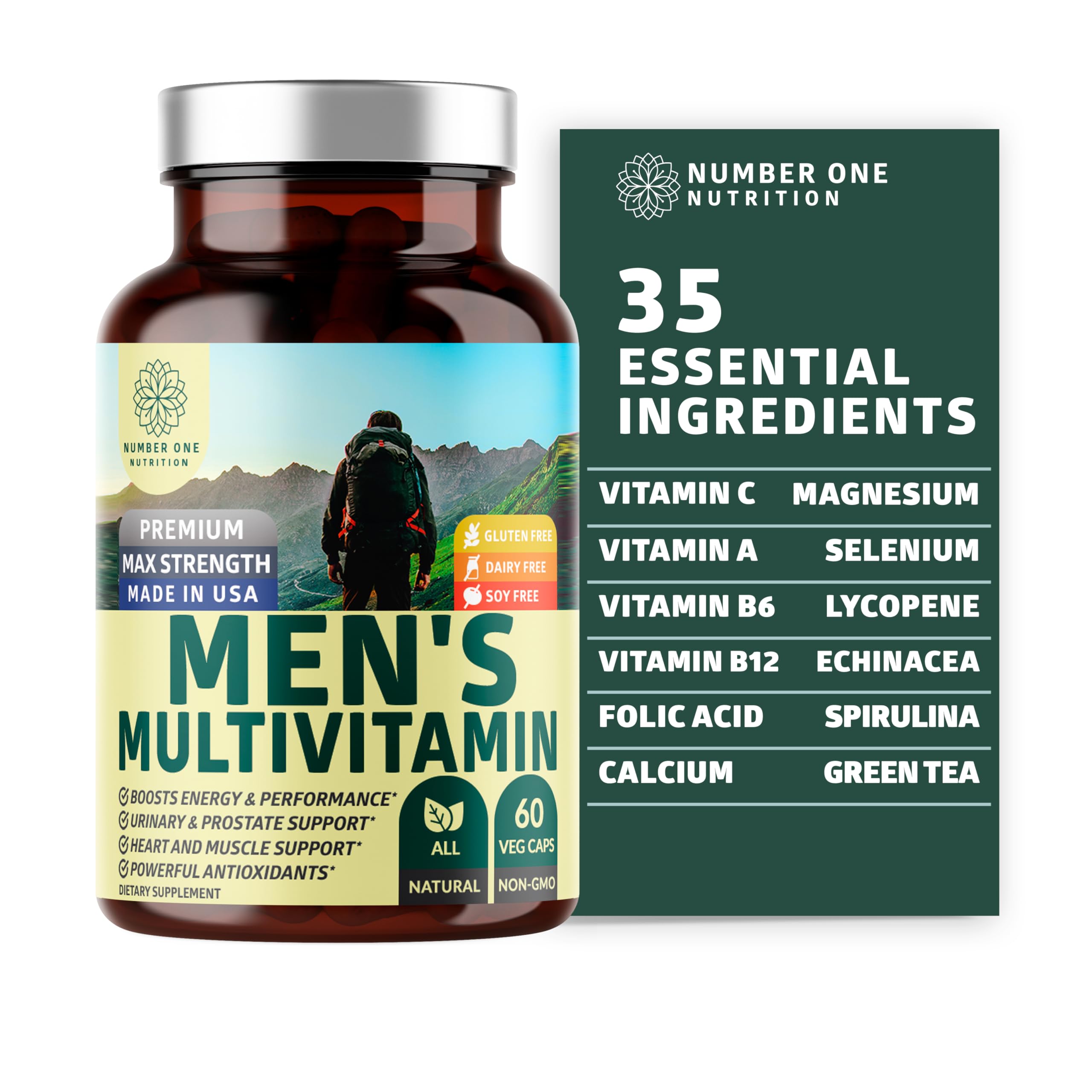 Number One Nutrition Men's Multivitamin front view with packaging