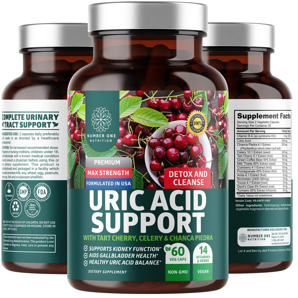Number One Nutrition Milk Thistle Supplement front view with capsules