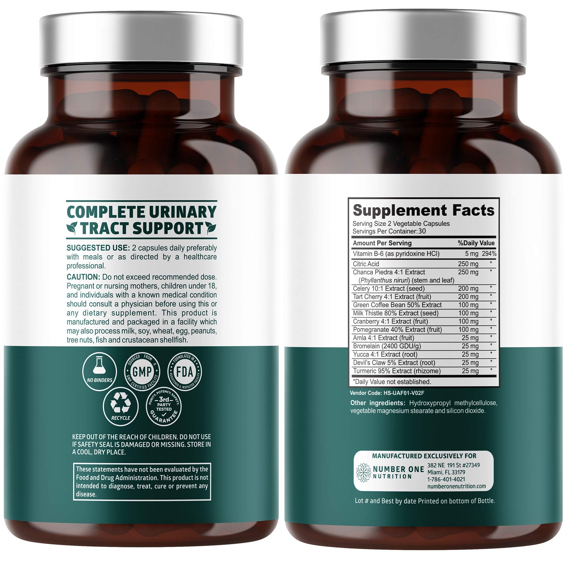 Number One Nutrition Milk Thistle Supplement side view showing packaging