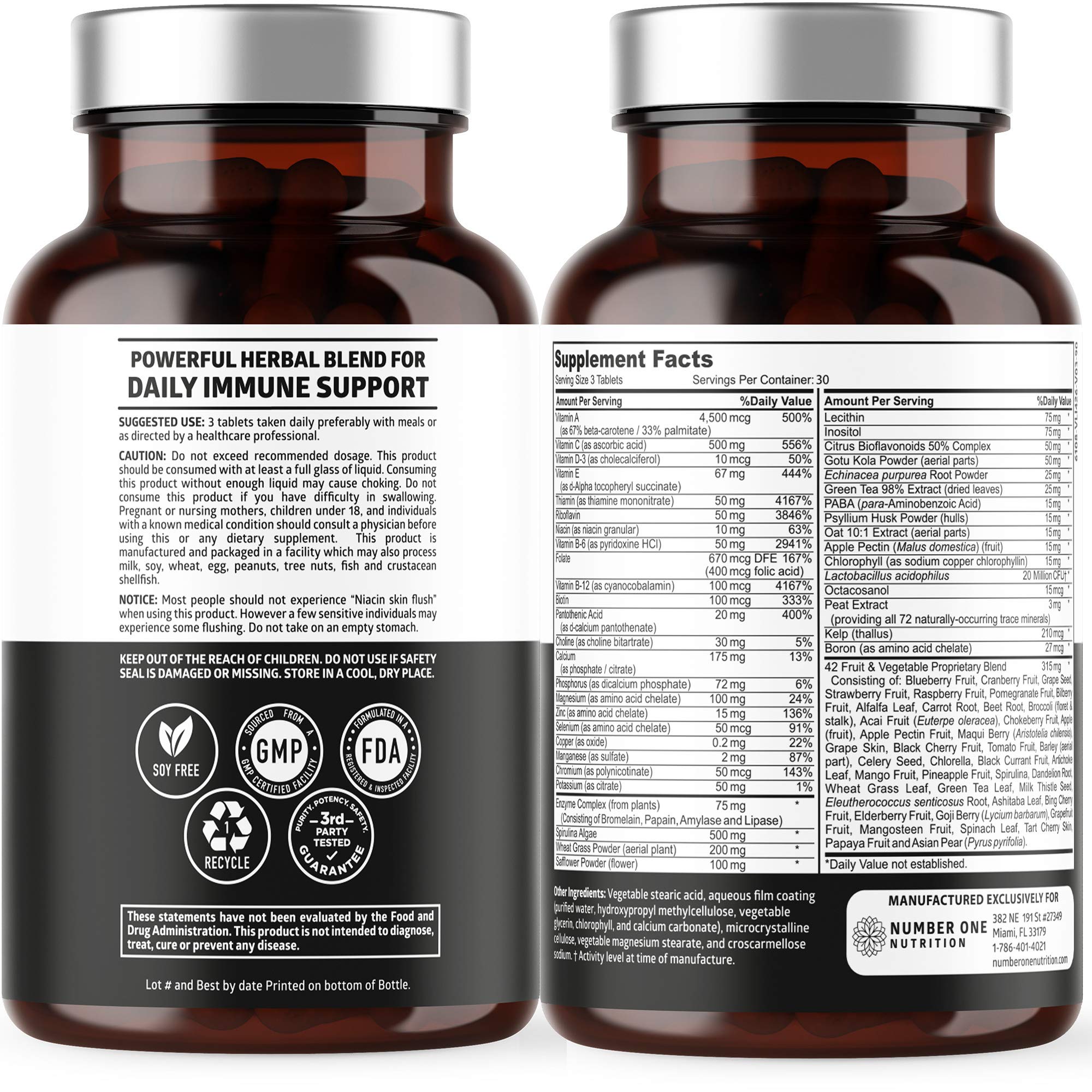 Number One Nutrition Multivitamins bottle with label
